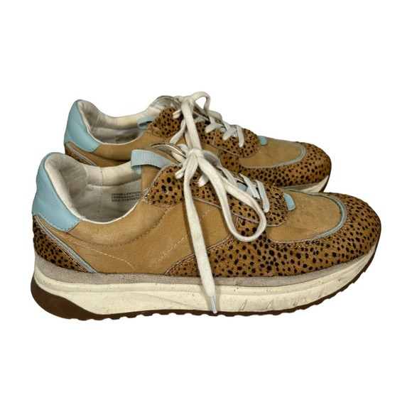 Madewell Kickoff Trainer Sneakers in Spot Dot Calf Hair and Nubuck 9 Tan Blue - Picture 4 of 10